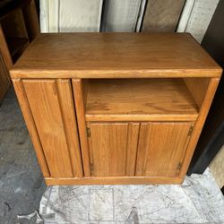 Traditional solid wood kitchen storage /pantry / printer / cabinet / TV entertainment center media console on wheels. 