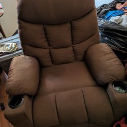 Love seat & Recliner Fully Functional with Cupholders (Brown)