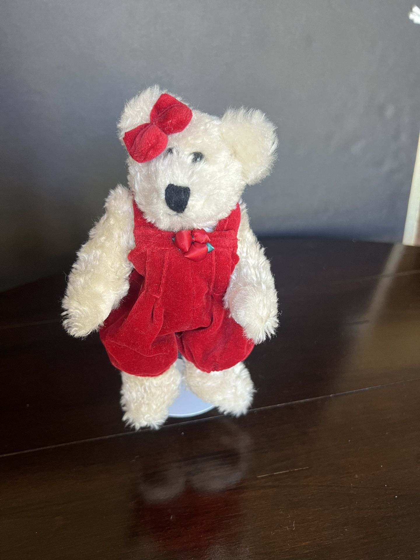Retired Vintage Collectible Boyds Bear "Erin" Christmas Red Jumpsuit