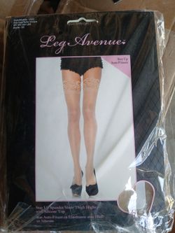 Leg avenue stay up spandex sheer thigh highs with silicone top nude one size