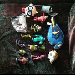 Disney Barbie Pixar Lot 17 Figures Nemo, Monsters, Incredibles 