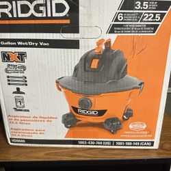Rigid 6 Gallon 3.5 Hp Wet And Dry Vac New In Box 