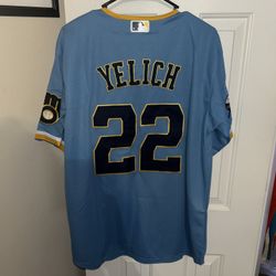Nike Milwaukee Brewers Christian Yelich blue jersey size xl
