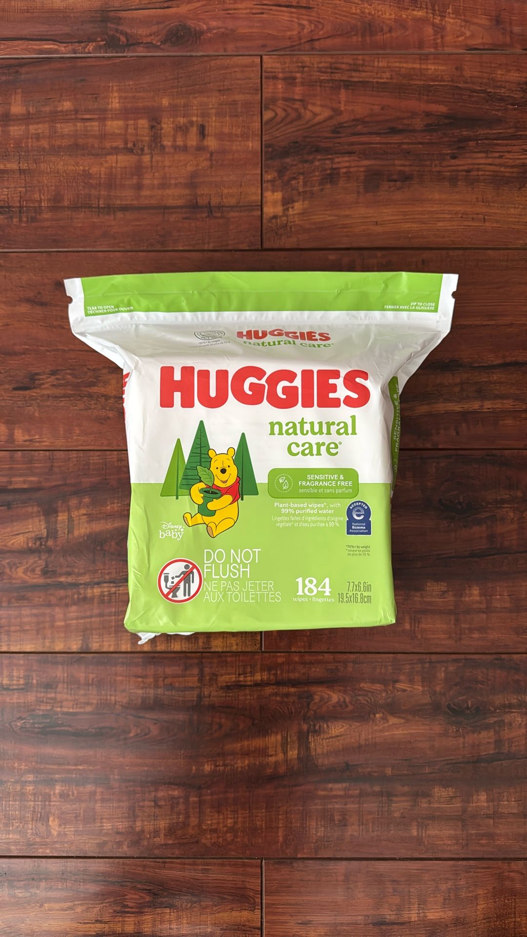 Huggies Natural Care Plant-Based Wipes: SENSITIVE And Fragrance FREE 184 Count