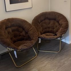 Cozy XL Faux Fur Saucer Chairs (2)