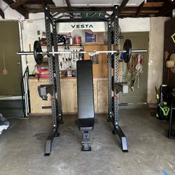 Vesta Fitness HR1000 | Adjustable Bench | 230lb Bumpers Olympic Weight | 7ft Olympic Barbell | Fitness | Gym Equipment | FREE DELIVERY 🚚 