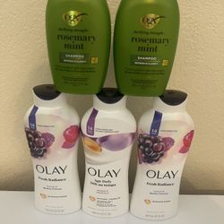 OGX Rosemary Mint Shampoo + Olay Body Wash Bundle