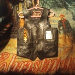 Genuine Leather Kids Vest