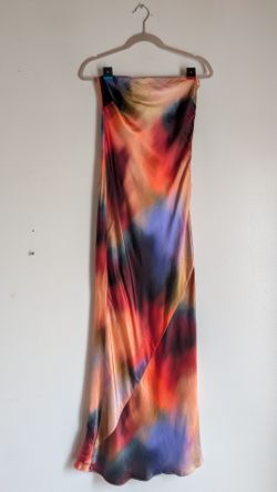 Topshop multicolor satin maxi bandeau dress - worn once! Size 2