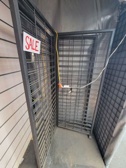2 wire racks with wheels and grid wall hooks included