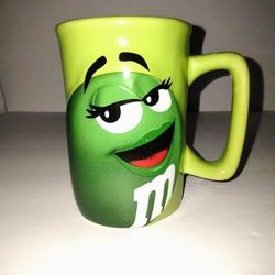 Green 2012 M&Ms Raised Lettering Coffee Mug