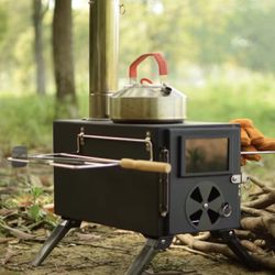 Brand new Tent Stove, Portable Camping Wood Burning Stoves, Carbon Steel With Chimney Pipes For Outdoor Cookout, Hiking, Travel And Backpacking
