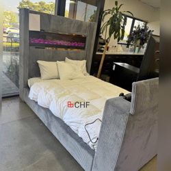 Beautiful King  Or Queen Size Flame Visualizer  Bed Frame - ( No Heater ) Mattress Sold Separately  