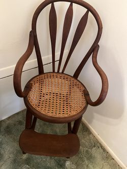 Vintage Antique Baby High Chair Solid Wood 
