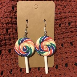 Rainbow Lollipop Earrings 