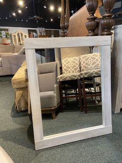 MIRROR: Light grey rectangular Mirror  SKU F79G1D