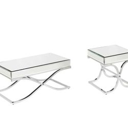 ELEGANT MIRRORED COFEE TABLE & 2 END TABLES - AMAZING DEAL