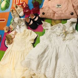 10 Pairs Of Shoes Size 2- Size 6, Clothes Size 3 -6M, Headbands Brand New Mostly Never Used Or Once  Worn.  