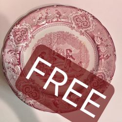 FREE Red Transferware "Dancers" Plate