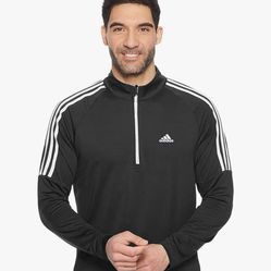 Adidas 3 Stripe Shoulders French Terry 1/4 Zip Pullover