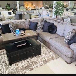 Contemporary Ava 3 Piece Couch With Usb Charging Port Sectional| Living Room 🌟 Brand New👍 Showroom Available ✅