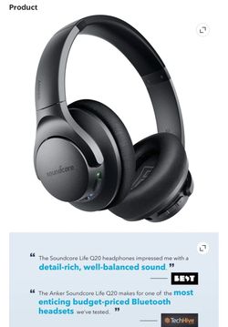 Soundcore Anker Life Q20 Headphones Bluetooth wireless & Noise cancelling NIB