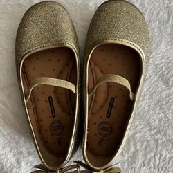 Wonder Nation Gold Glitter Dress Shoes Size 9