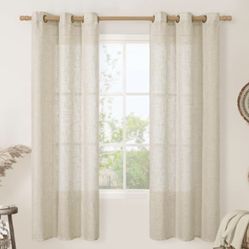 LAMIT Semi Sheer Linen Curtains