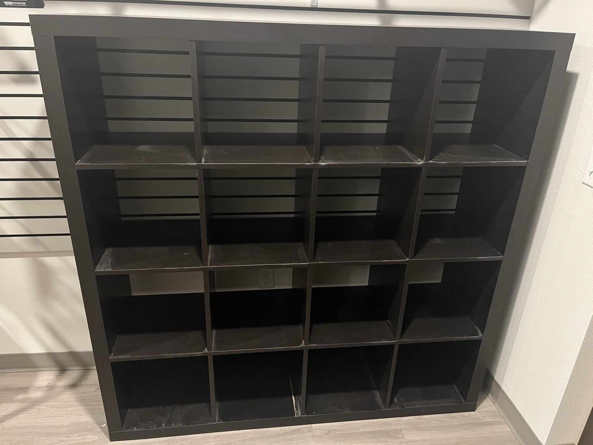 16 Shelf Dark Brown Bookcase