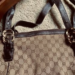 Pre Owned Vintage Gucci Canvas Bag