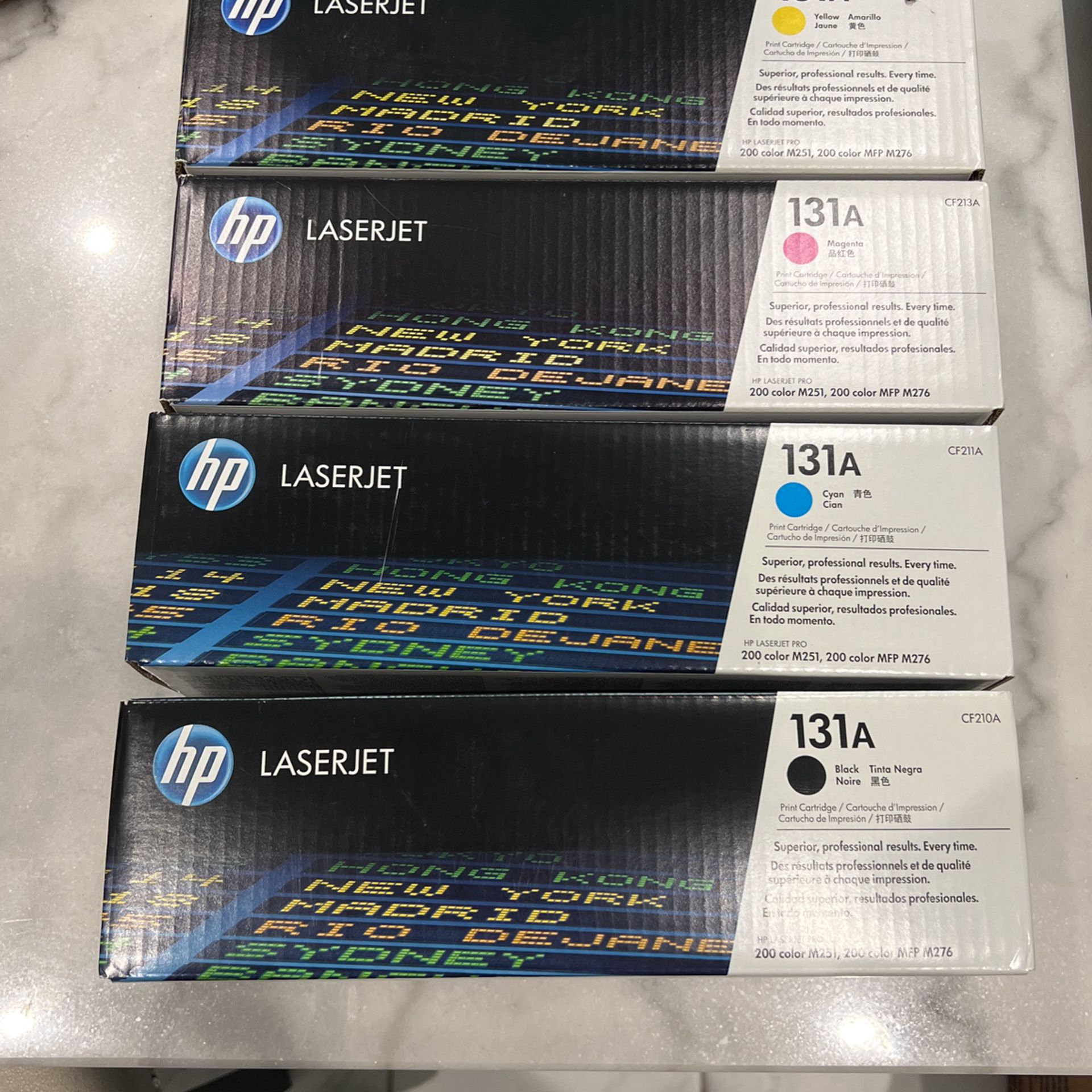HP 131A 4-pack Black/Cyan/Magenta/Yellow Original LaserJet Toner Cartridges, CF210AQ1