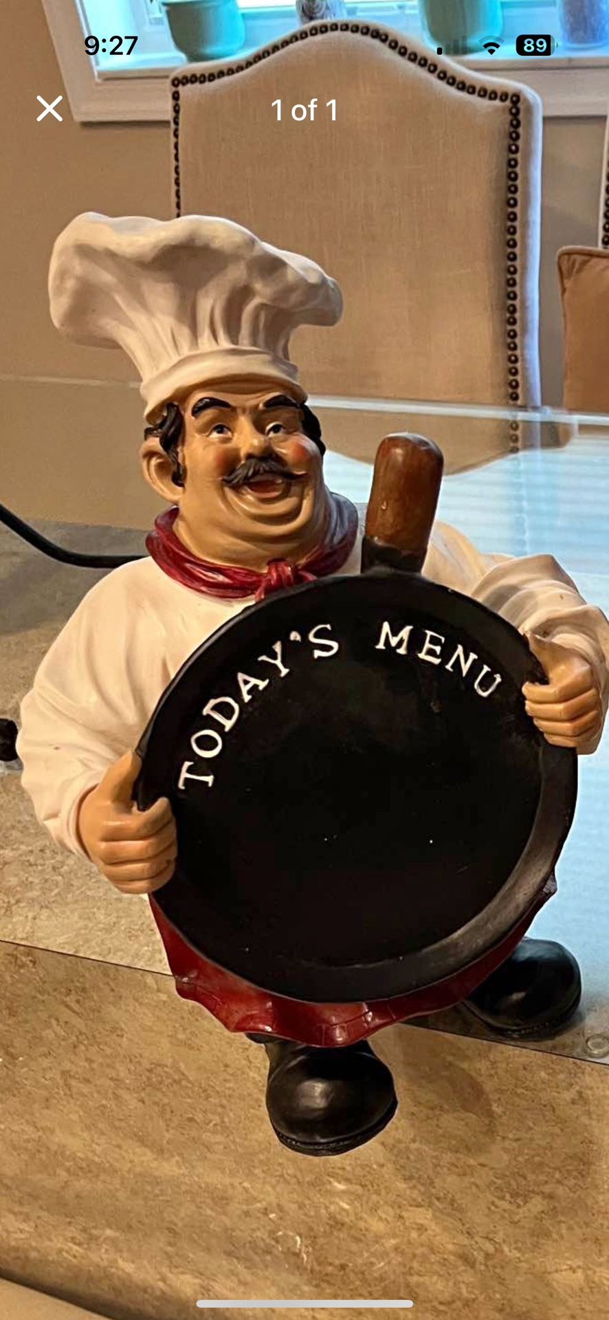 2 Pieces For $30!  TODAY’S MENU Chef Statue & Haute Cuisine Table Art. Great Kitchen Cook Collectibles. 2 For $30. 