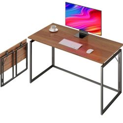 Folding Desk 40 Inch - Small Foldable Desk for Small Space Minimalist, Space Saving Collapsible Compact Desk Portable Table for Craft, Writing, Study 