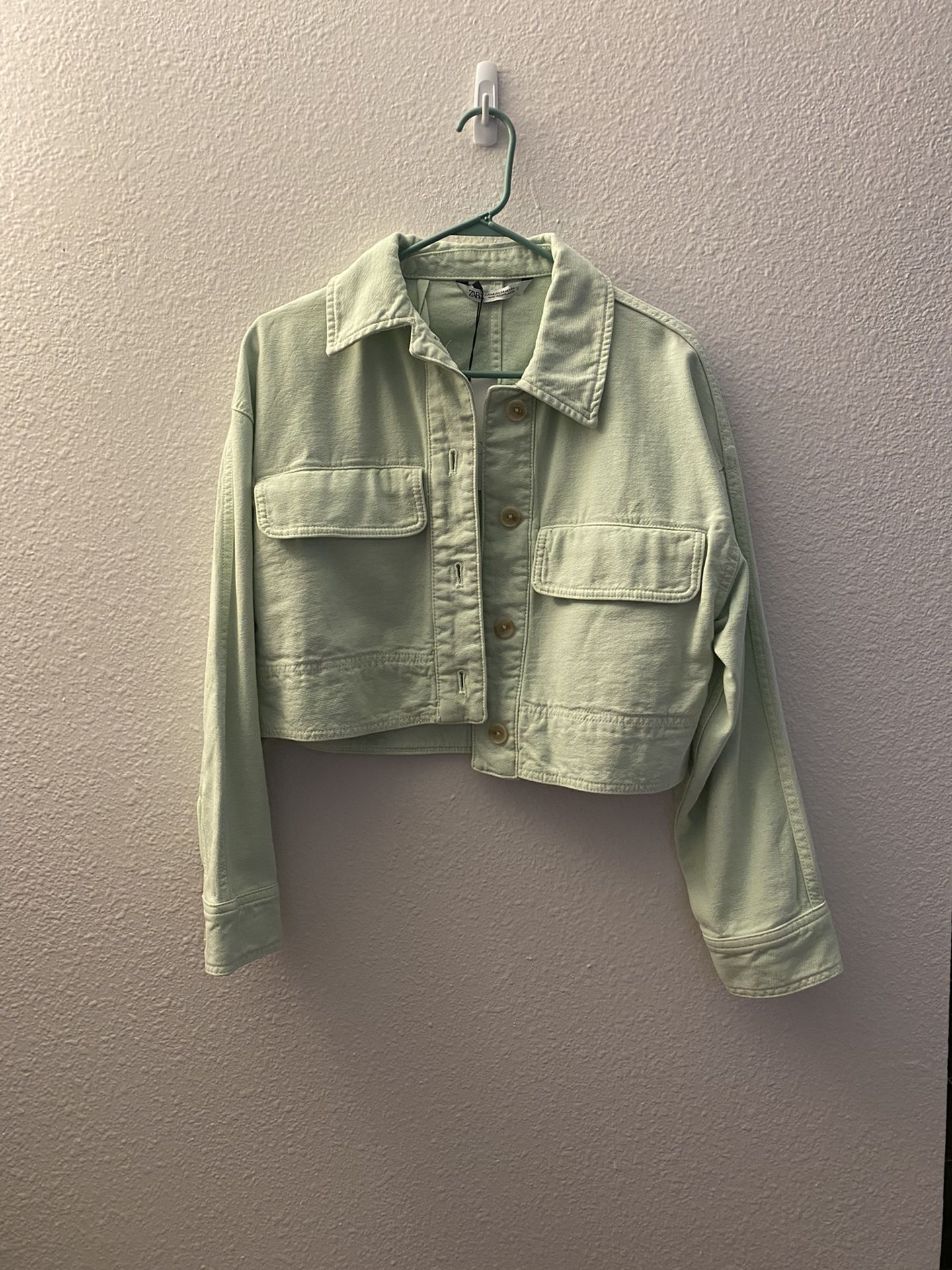 Zara Oversized Crop Shirt Jacket Sz XS