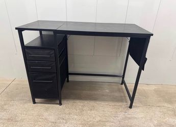 Modern Black Computer Desk with 3 Drawers – Like New