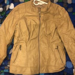 Christopher & Banks Tan Leather Jacket