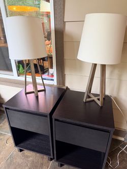 Dark charcoal almost black stained nightstands $30.00 each