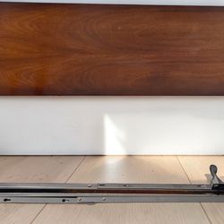 Mid Century Modern Wood Full Headboard + Metal Frame