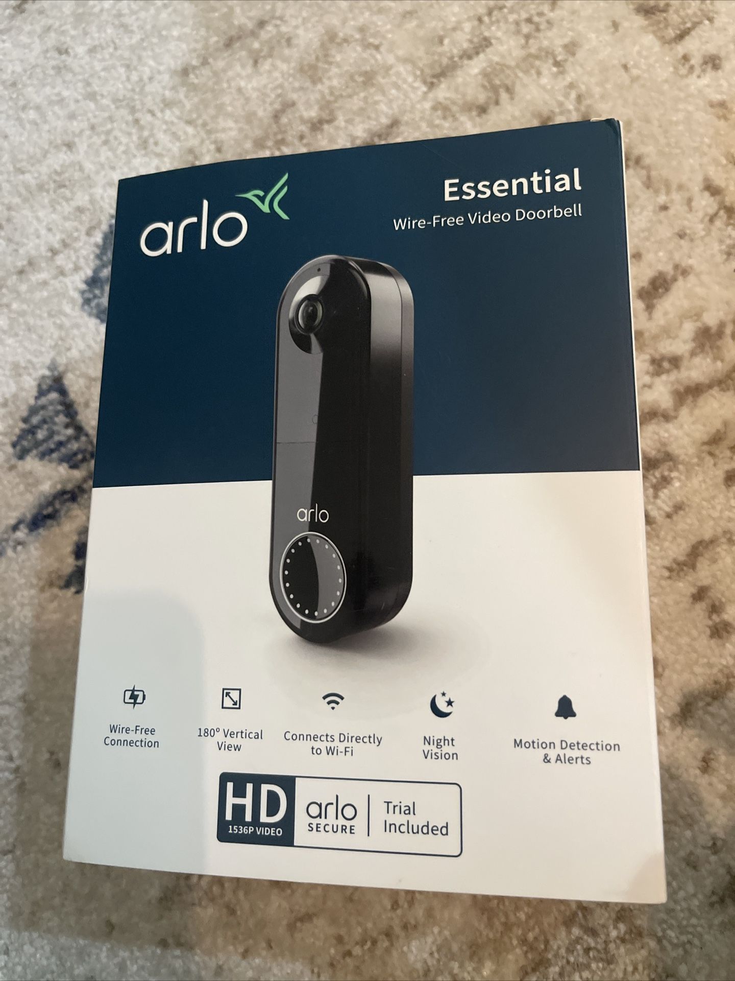 Arlo Essential Wireless Video Doorbell Bundle | Black (AVD2001B-100NA)