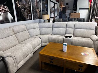 Stunning reclining sectional w/fridge! $2999 🚨🤍🔥