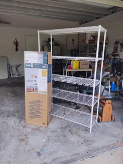 White fully assembled STYLE SELECTIONS 5-tier 48x18x72 Wire Shelving Unit