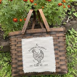 Large Vintage Longaberger basket 1990 11"H x 15 W x 9"D w double swing handles