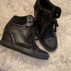 Aldo Leather Wedge Sneakers