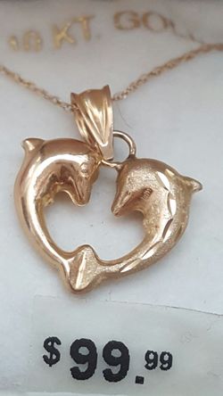 Dancing Gold Dolphin necklace