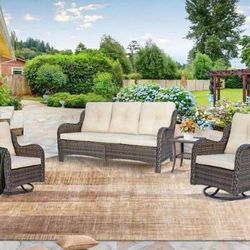 Brand New Patio Furniture Set Brand New Sofa Set With Swivel Chairs Swivel Rocking Chairs Brand New Available In Light Gray Beige Or Brown Cushions 🆕