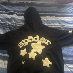 Sp5der Hoodie White And Black (Size Medium)