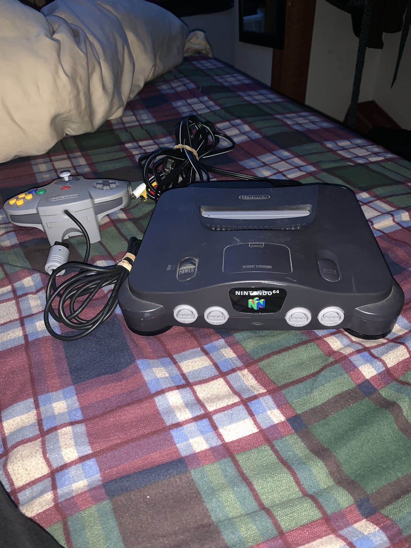 Nintendo 64 Console, Controller, and Wires TESTED