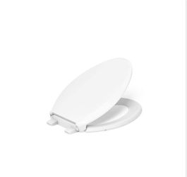 Cachet elongated toilet seat in white color