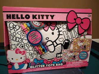 Hello Kitty doodle glitter tote bag
