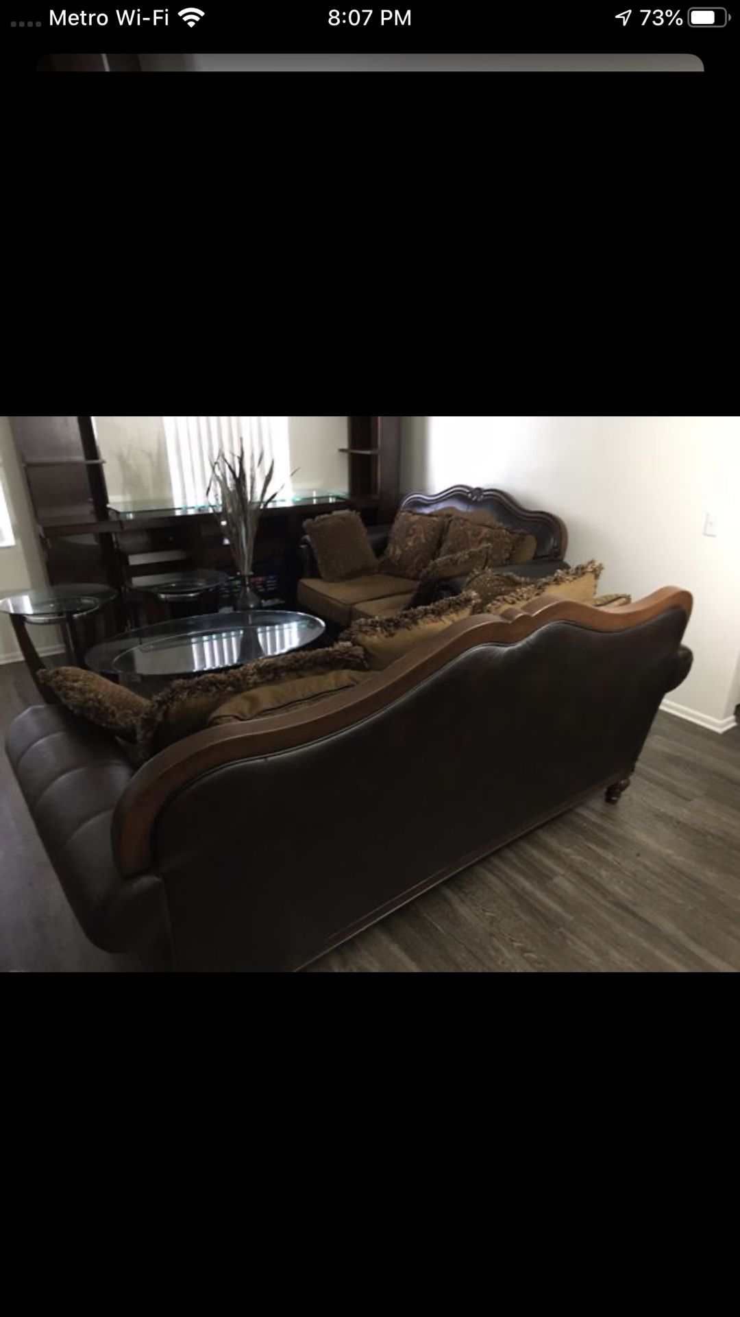 Two sofa (no tables included)smoke and pets free